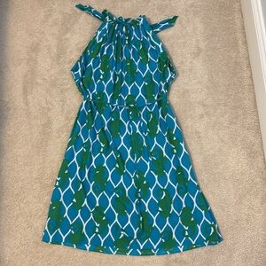 Escapada L Blue and Green Halter Dress